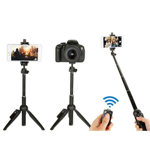 

selfie monopods wireless phone stick foldable mini tripod with bluetooth remote for ios android portable adjustable camera stand holder