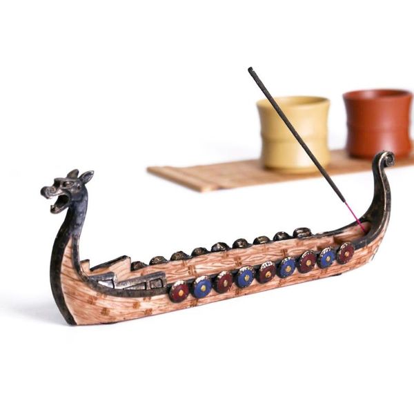 

chinese traditional design dragon boat incense stick holder burner hand carved carving censer ornaments retro burners fragrance lamps