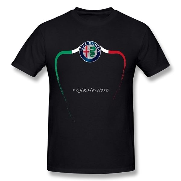 Summer Leisure Alfa Romeo maglietta Round Collar Design maschile Design a maniche corte 210329