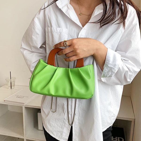 

texture fashion handbag color personality foreign shoulder solid bag 2021 new style handbags trade fold simple lroje
