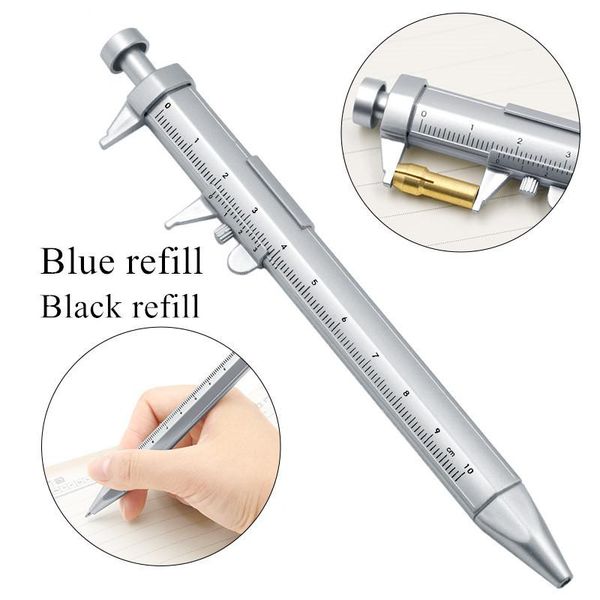 

gel pens 100mm vernier caliper ballpoint pen black blue 0.5mm plastic scale ruler ink for child school office writing stationery