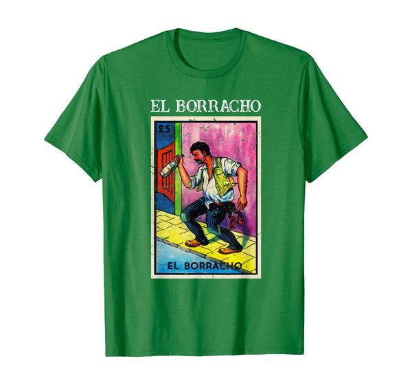 

loteria el borracho vintage t shirt distressed mexican game, White;black