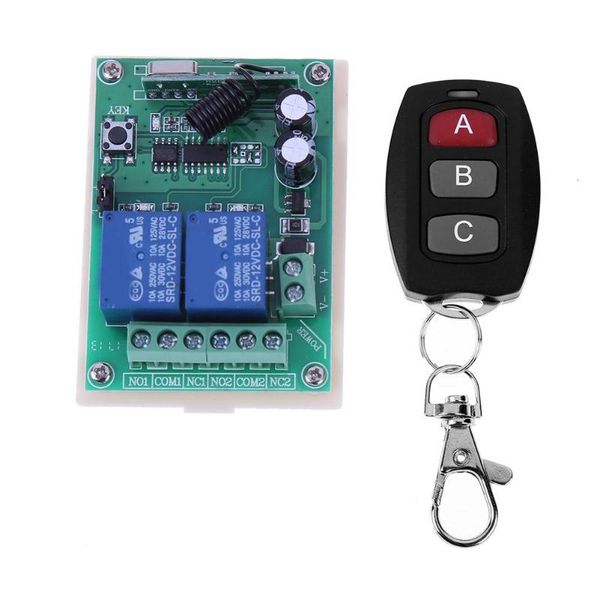 

10a 2ch rf 2 channel wireless remote switch system transmitter with 3 key control intelligent induction controller controlers