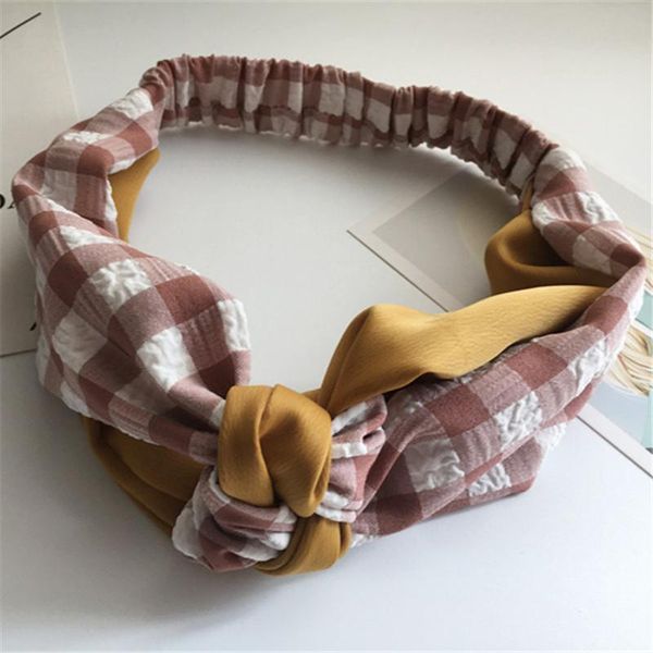 

hair accessories 5pcs 2021 women headband head scarf girls hairband chinese knot plaid headbands elastic c turban headwrap