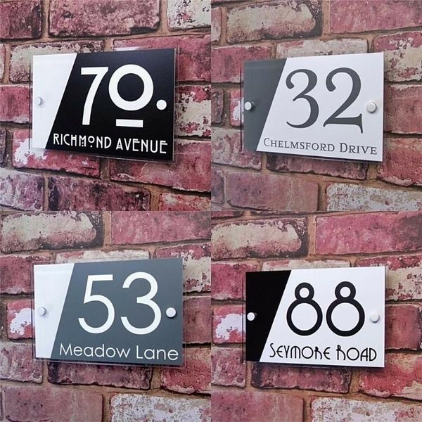 Numero civico Appartamento Numeri esterni Segno Targhetta indirizzo Scrivania moderna in vetro Altri accessori per porte