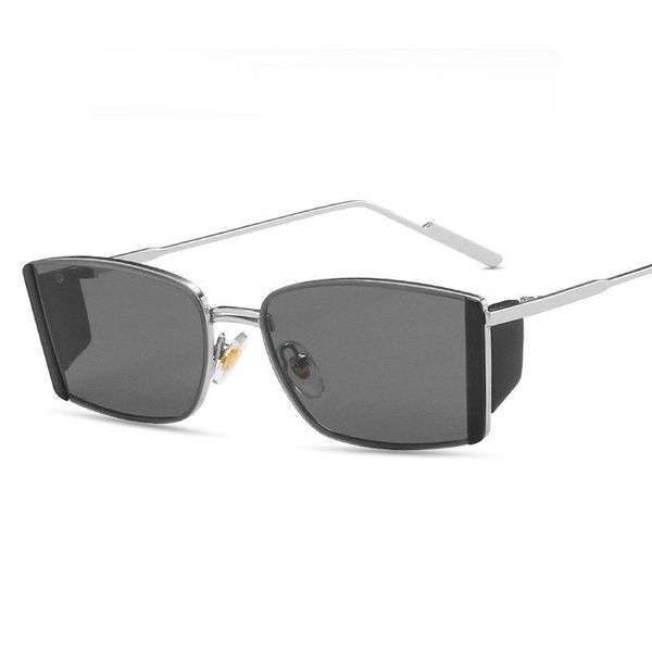

sunglasses fashion rimless rectangular ladies men well-known designer alloy glasses gradient color lens uv400, White;black