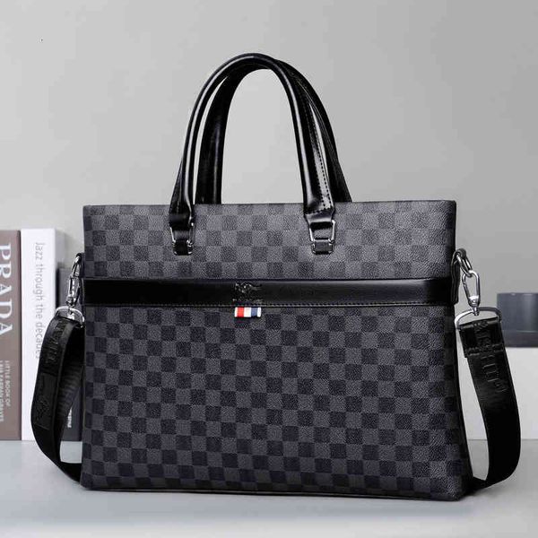 

handbag tianhong kangaroo briefcase men's plaid bag business simple leisure single shoulder messenger fashion