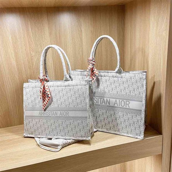 

storage baaglarge capacity simple hand-held women's summer 2021 new fashion atmosphere fan canvas tote bag popular shopping baggg bag