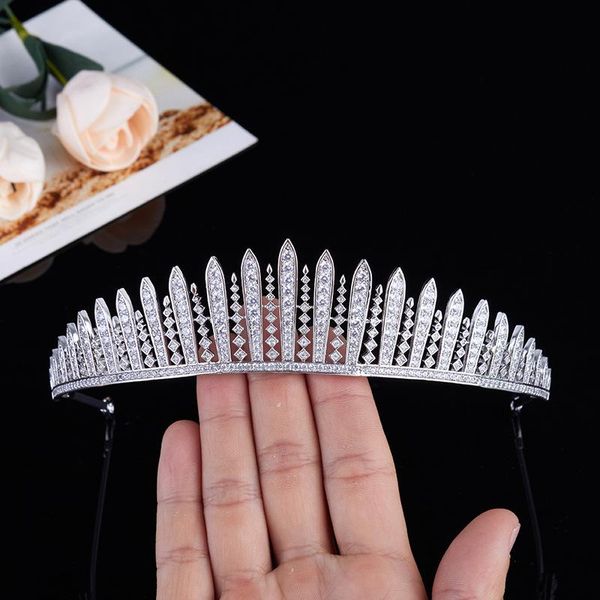 

hair clips & barrettes funmode fashion crown for brides zircon wedding tiaras bridal crowns accessory dress jewelry wholesale fc32, Golden;silver