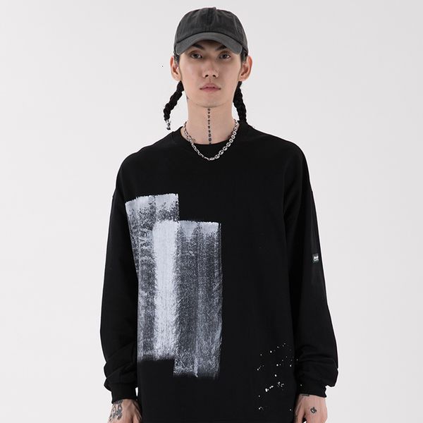 

men's hoodies & sweatshirts male cotton sweater, printed harajuku for men, hip hop, streetwear, spring, casual, no hood, v0an, Black