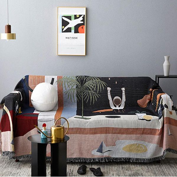 

blankets nordic throw blanket multifunction space travel decoration slipcover cobertor sofa bed non-slip stitching soft sheet