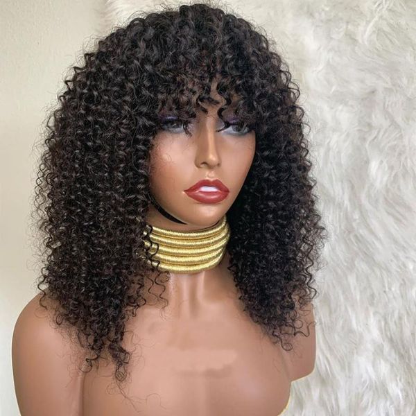 

eversilky deep kinky curly 4x4 silk full lace human hair wigs with baby natural color pre plucked 360 wigs1, Black;brown