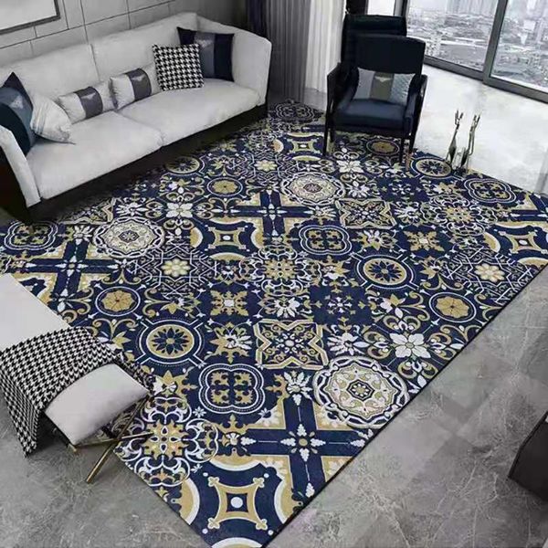 

carpets fashion european rug geometric oncarpet for living room decoration blue stitching mat bedroom kitchen bedside soft non-slip