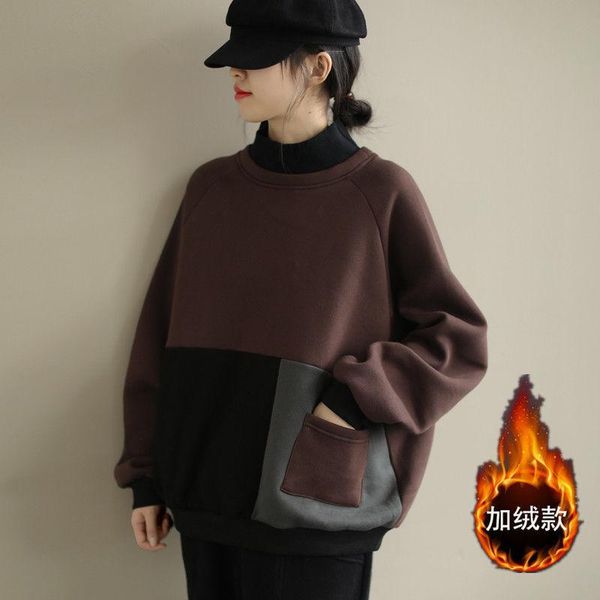 

women's hoodies & sweatshirts autumn winter woman long sleeve clothes female stand collar casual sweatshirt ladies basic fashion pocket, Black