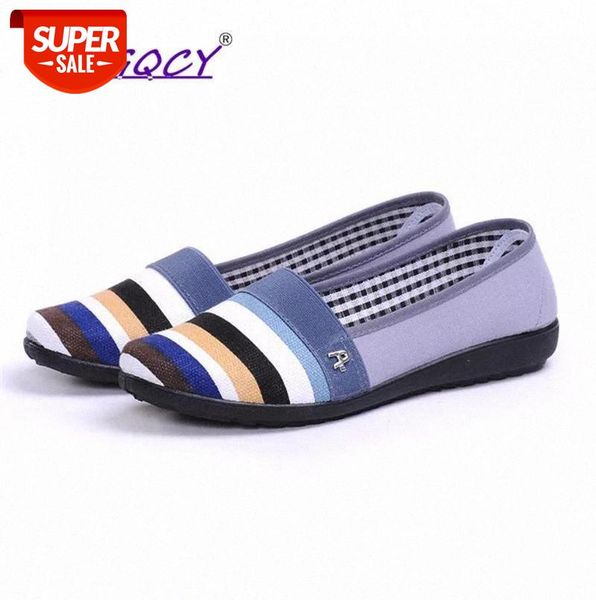 

canvas round toe flat women shoes 2019 spring autumn shoes women gingham mixed colors shallow slip-on ladies female #ct4l