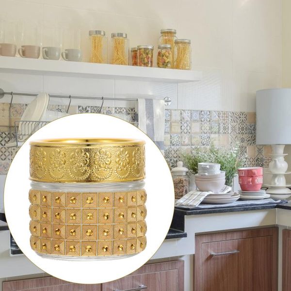 

storage bottles & jars 4pcs creative 10g luxury gold color glass (golden)
