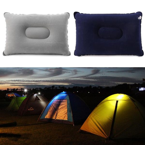 

outdoor pads folding flocking air inflatable pillow camping travel sleep cushion pad