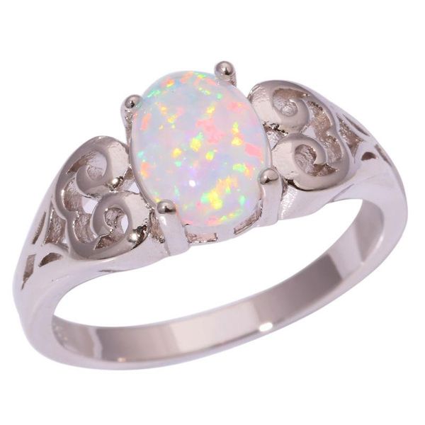 

wedding rings white fire opal silver plated wholesale retail sell for fashion party women jewelry ring size 6 7 8 oj8568, Slivery;golden
