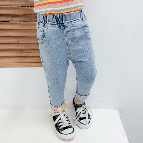 

baby girl jeans floral casual style infantil spring autumn toddler clothes, Blue