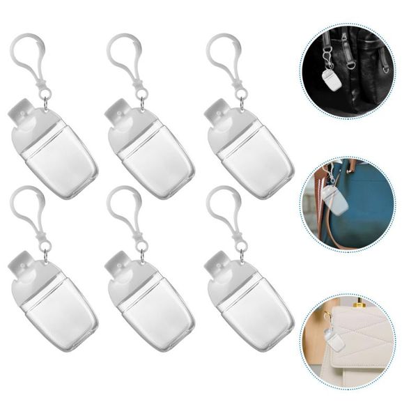 

storage bottles & jars 1 set 6pcs 30ml hand sanitizer travel with hook (transparent)