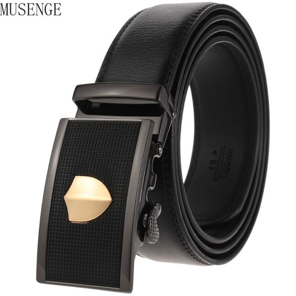 

belts trendy men's belt male genuine leather waist for men automatic buckle fashion luxury designer 2021 black, Black;brown