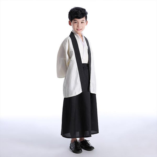 

ethnic clothing asian style suit for boys quality japanese kimono sets children clothes samurai girls costumes yamato national, Red