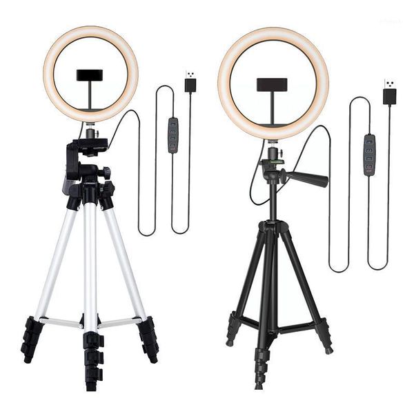 

led ring light kit with tripod stand dimmable for makeup youtube selfie 3 modes 10 brightness live stream video broadcast flash heads1