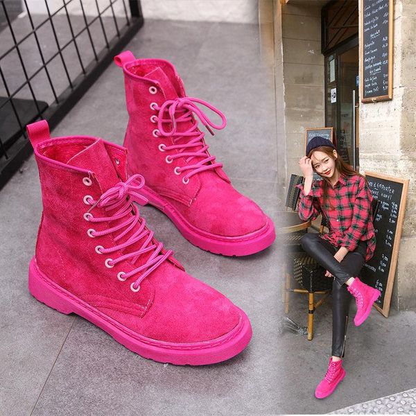 

boots red autumn and winter women wind fashion vintage female motorcycles ins shoes, Black
