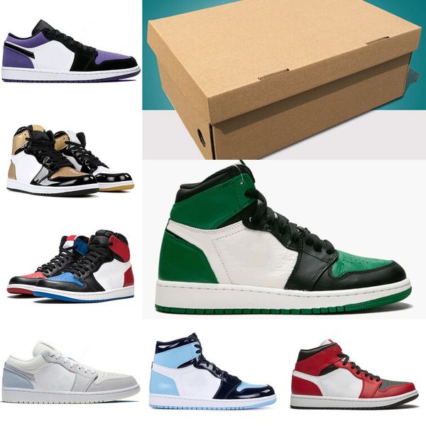 

2021 with box jumpman low og unc travis 1 1s mens basketball shoes designer obsidian paris chacigo trainers sports sneaker size 36-45qqtt