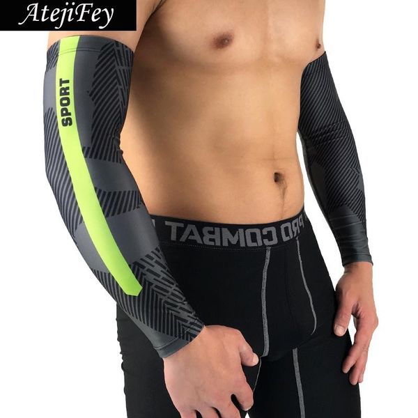 

elbow & knee pads 2021 sports safety elastic support brace arm sleeve for cycling volleyball tennis sweat absorb sun uv prevent, Black;gray