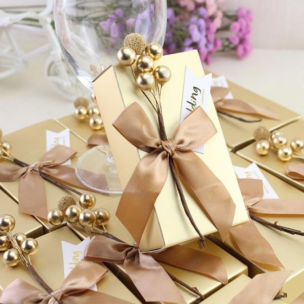 

gift wrap 20/50 pcs wedding favor candy boxes birthday party decor paper bag supply packaging box with ribbon/label/bead flower