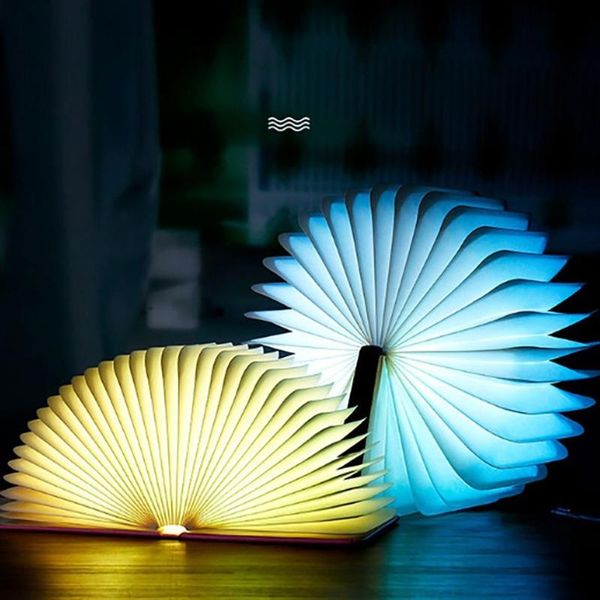 

book lights portable usb rechargeable led magnetic foldable wooden lamp night light desk for home decoration