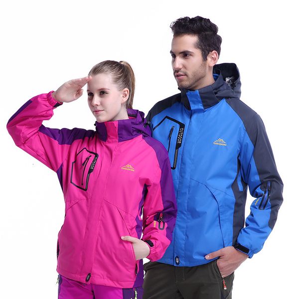 

outdoor jacket men's and women's three in one or two-piece assault suit thickened mountaineering group, Black;brown