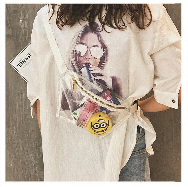 

waist bags women clear transparent bag phone pouch pvc fanny pack chest travel
