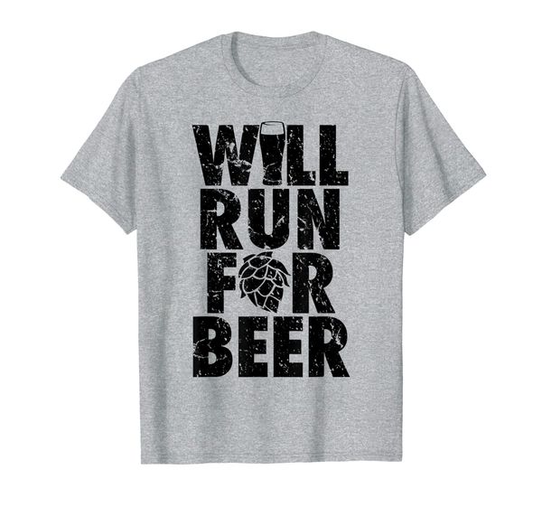 

the original will run for beer runner running t-shirt, White;black