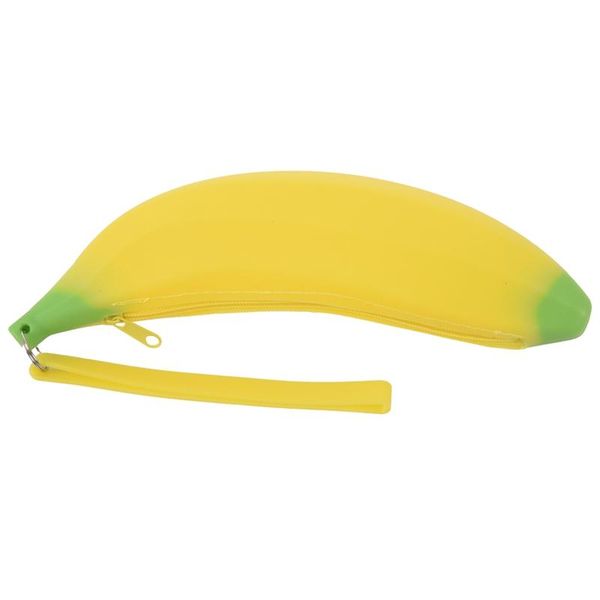 

wallets novelty silicone portable banana pencil case bag coin purse school supplies stationery, yellow, Red;black