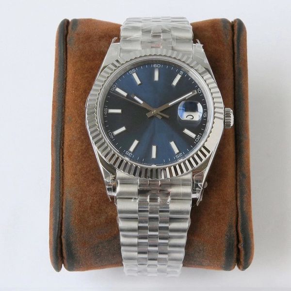 

men's automatic mechanical wrist watch, classic master diameter 41mm, large window button calendar, waterproof, sapphire glass, star ha, Slivery;brown