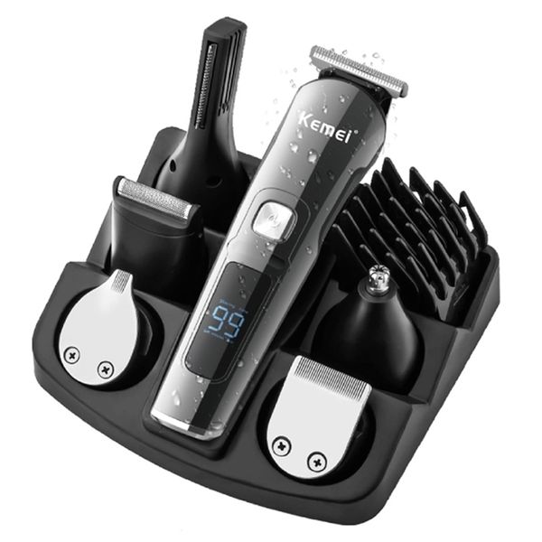 

11in1 waterproof hair trimmer kit face beard body grooming clipper men trimer electric cutting machine 100-240v 220119