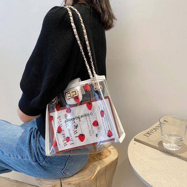 

evening bags w&g 2021 summer transparent shoulder bag large capacity crossbodyluxury handbag designer messenger women