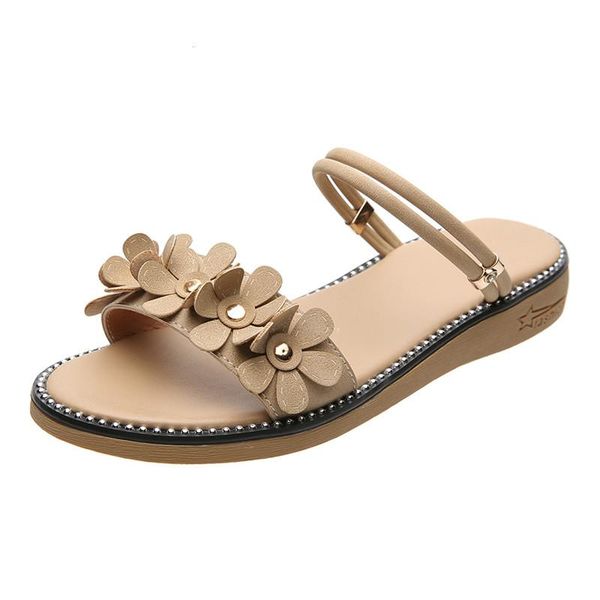 

summer women sandals black flat rubber sandalias slippers ladies low heel slides