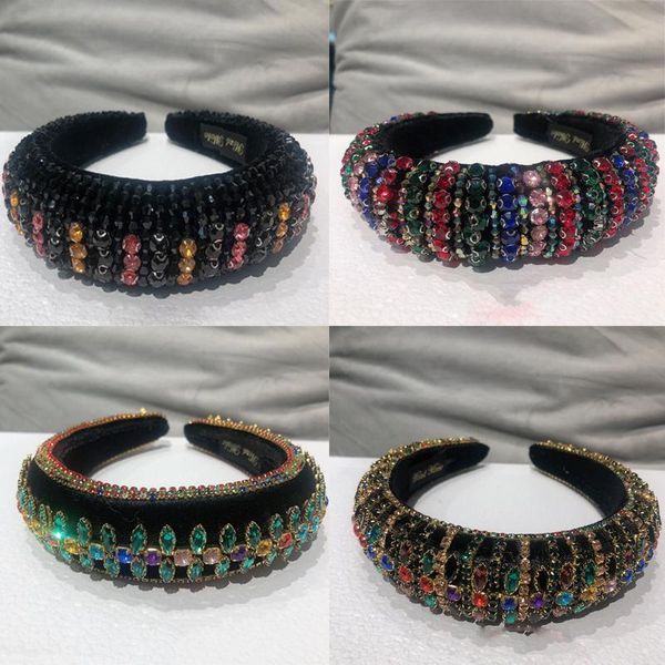 

hair clips & barrettes sparkly wide padded colorful rhinestones headbands full crystal luxurious limited edition hairbands women baroque hea, Golden;silver