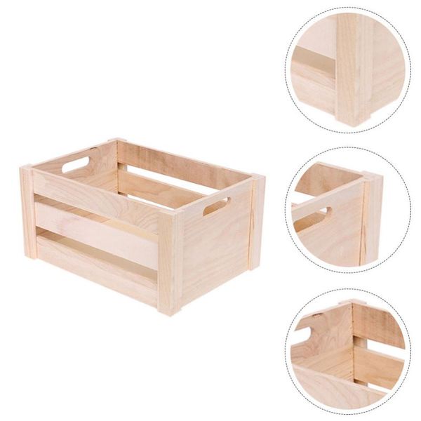 

storage baskets 1pc wood multifunctional home crate wooden
