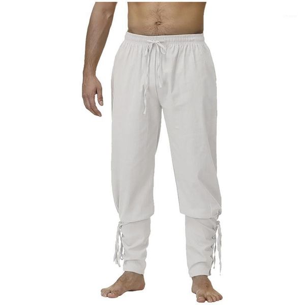 

men's pants ankle banded cuff costume with drawstrings oversize fashion casual solid elastic waist streetwear trousers g2, Black