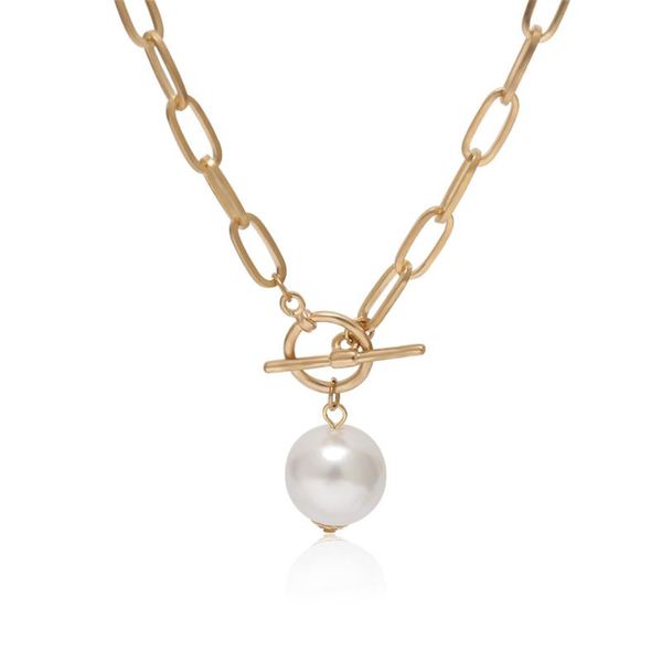 

ins gothic baroque pearl necklace jewelry long choker for women bow knot punk big bead grunge pendant chains, Silver