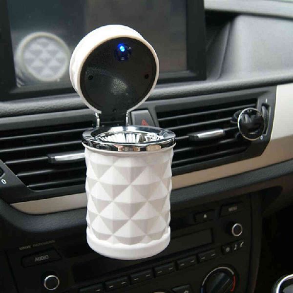 Carro de moda LED luz cinzeiro copo portátil viagens home auto veículo cigarro titular