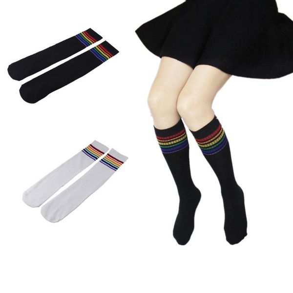 

women's japanese stockings knee high socks over the long thin summer nylon black white sports