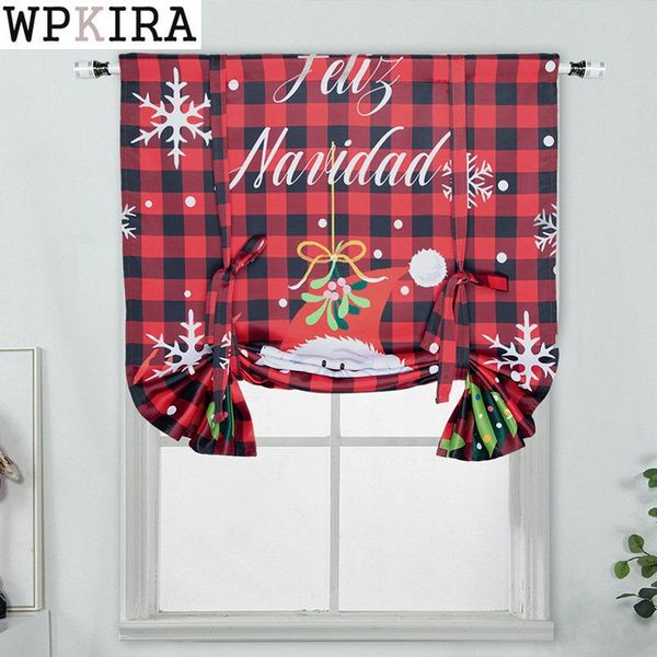 

curtain & drapes christmas roman for bay window printed elder snowflake trees pattern pull drape shade home decoration party s157#d