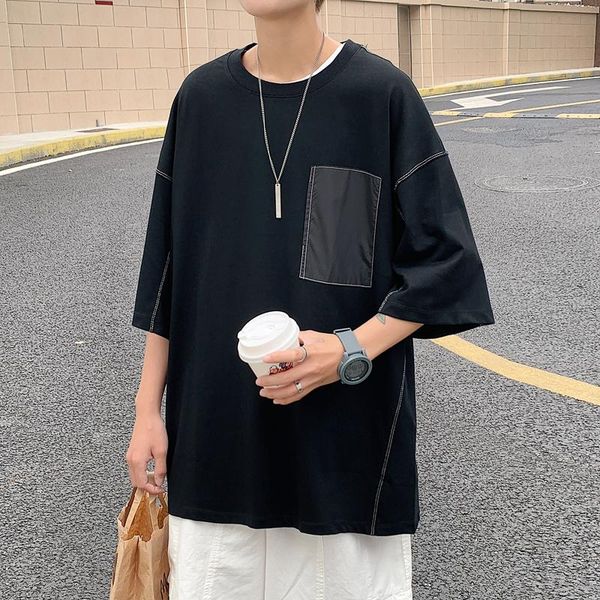 

men's t-shirts summer loose men/women t shirt fashion cotton half sleeve round neck t-shirt boyfriend gift black/white tee, White;black