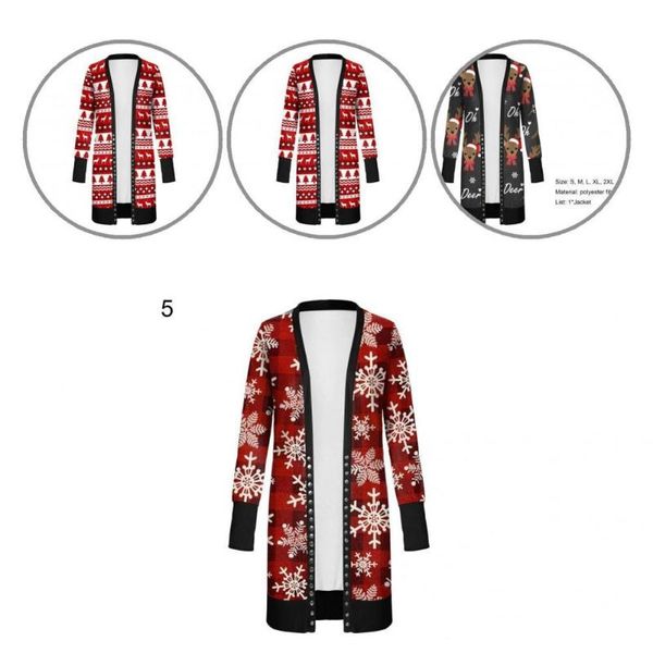 

women's jackets soft stylish cardigan women jacket santa claus festive for work, Black;brown