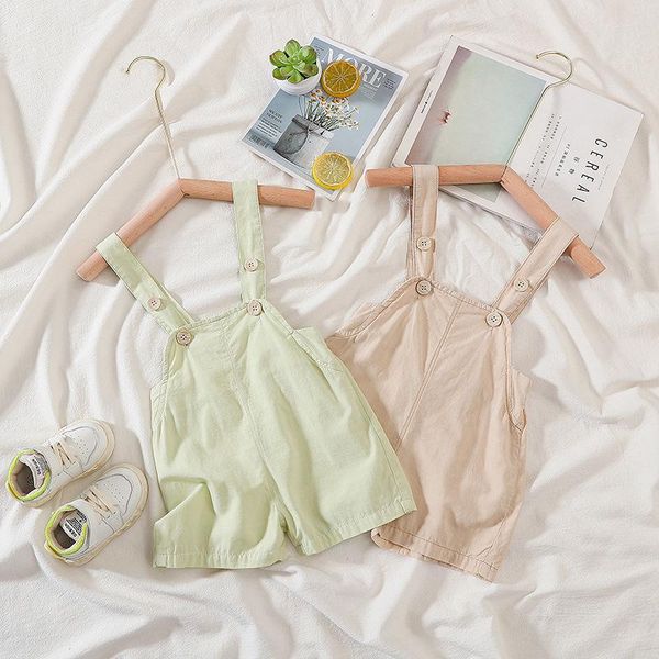 

jumpsuits baby short overalls summer toddler girls boys casual loose cotton soft kids shorts children cute suspender, Blue